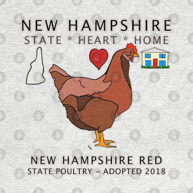 New Hampshire - Red Hen - State, Heart, Home - state symbols by cfmacomber